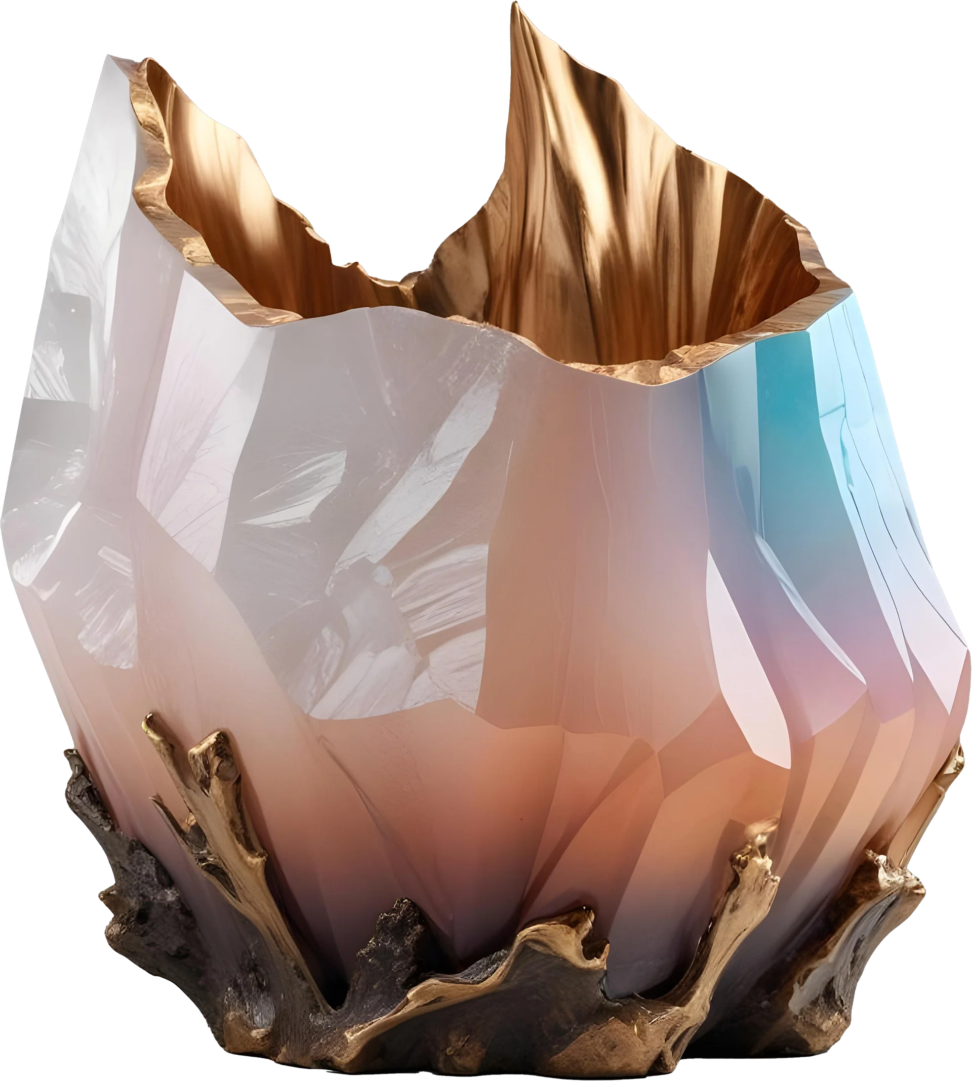 Celestial Prism – Crystal Wave Vase PNG product image (1)