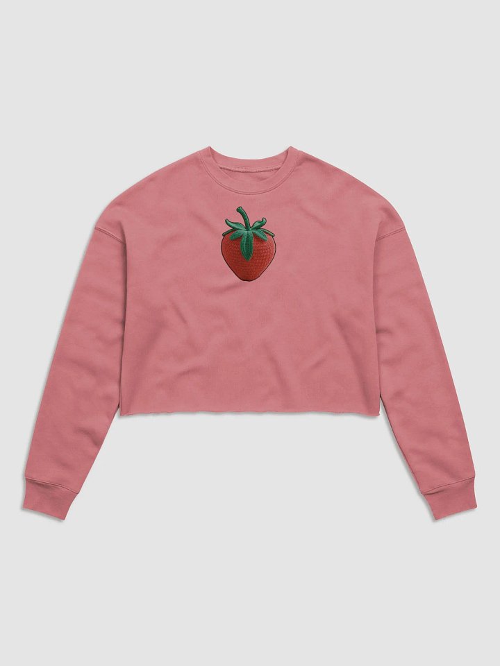 CozyAvocado Women's Mauve Fleece Crop Sweatshirt Strawberry #1 product image (1)