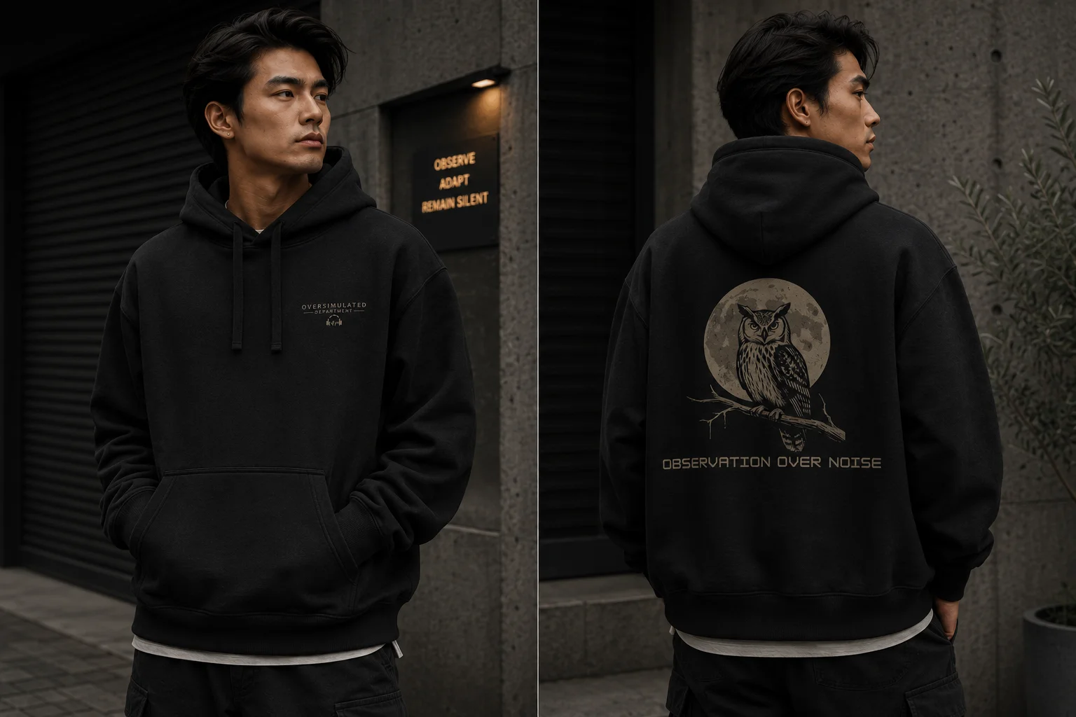 Observation Over Noise | Vintage Gothic Owl Hoodie product image (6)