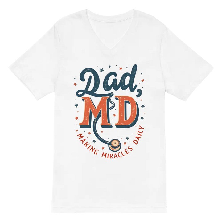 Vintage Dad MD Stethoscope v-neck Tee product image (6)