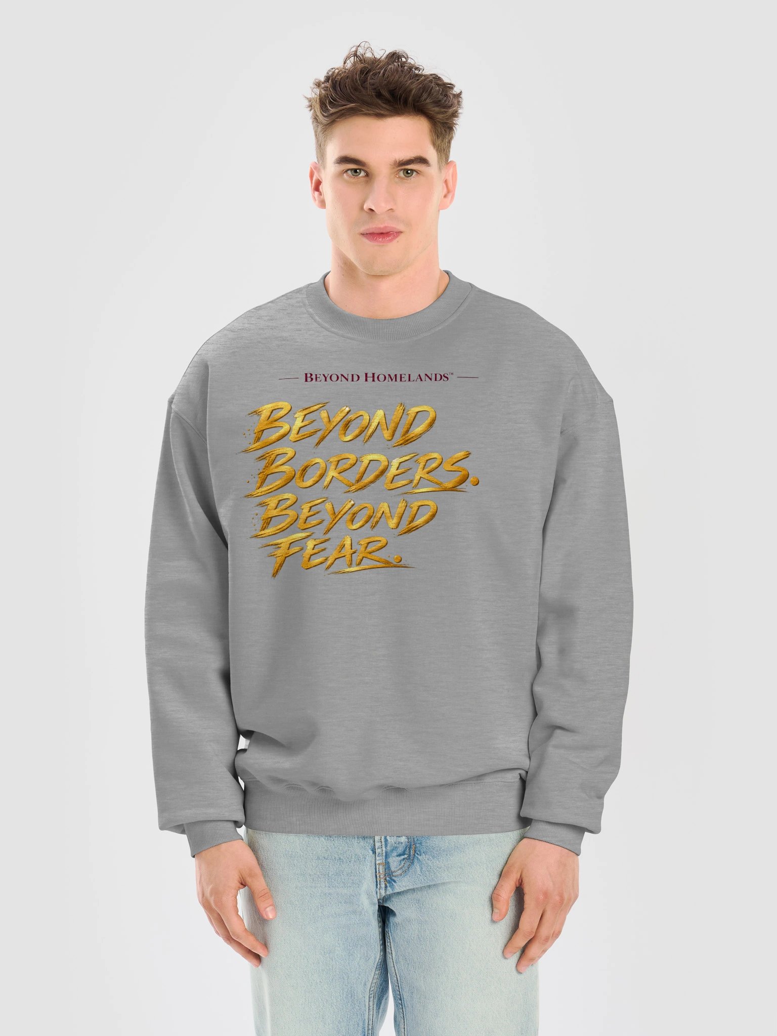 Beyond Borders. Beyond Fear. — Heavyweight Unisex French Terry Crewneck product image (8)
