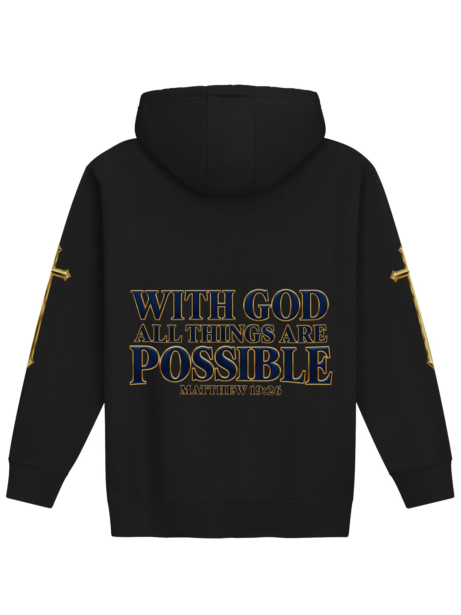 RBF Blue Eagle Faith Black Hoodie — Matthew 19:26 product image (2)