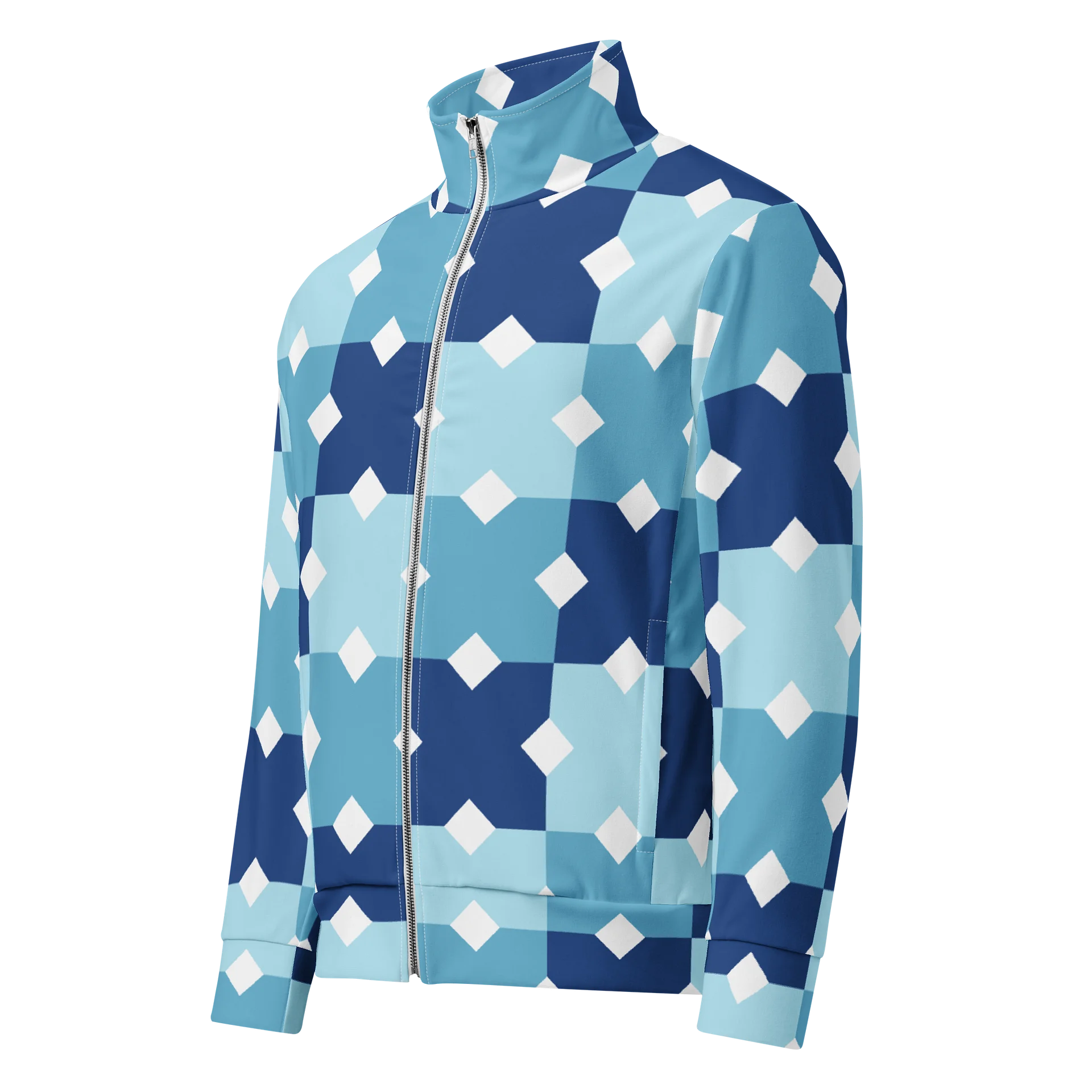 Blue Mosaic Print Track Jacket product image (1)