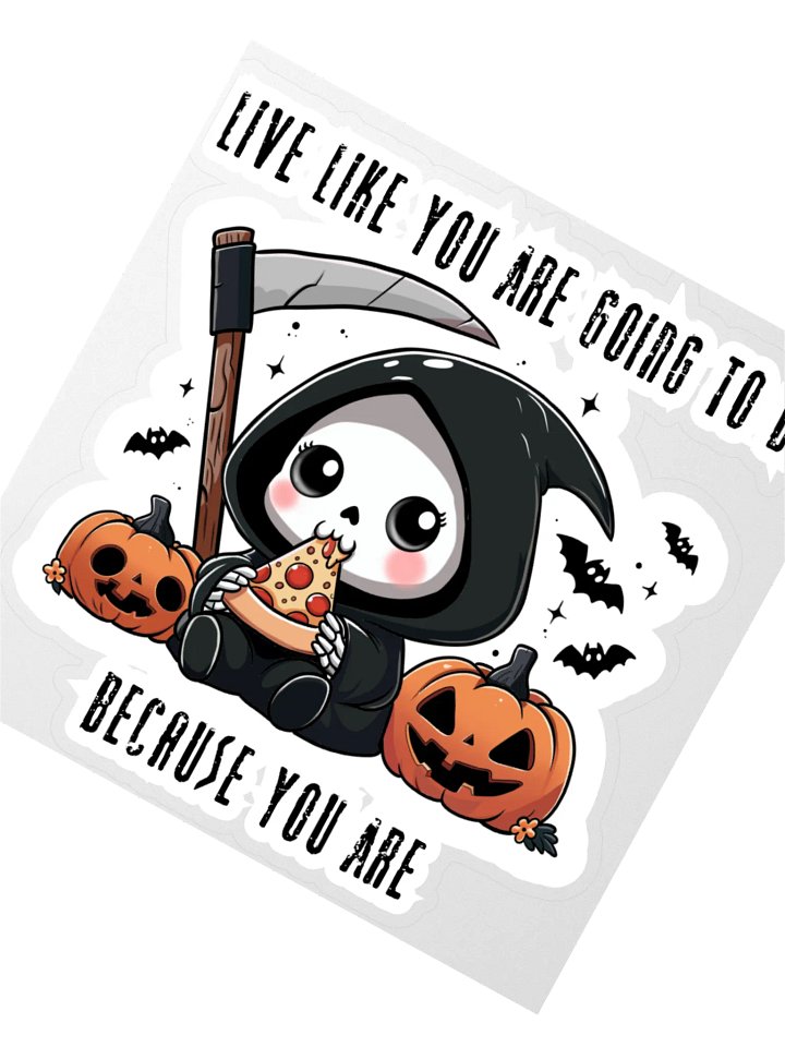 Grim Pizza Party Kiss-Cut Stickers - With Words product image (5)