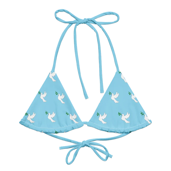 Blue Dove Pattern String Bikini Top product image (2)