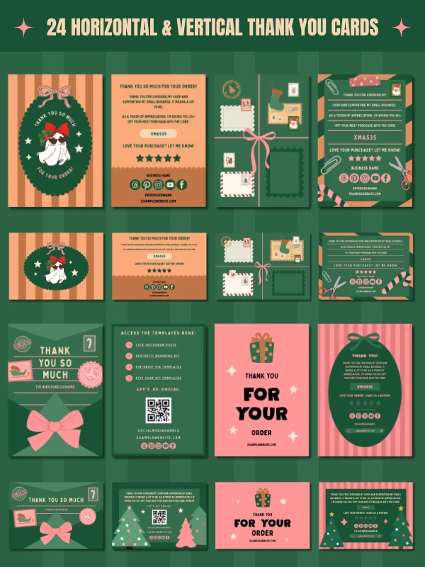 Cute Coquette Christmas Etsy Shop Kit product image (5)
