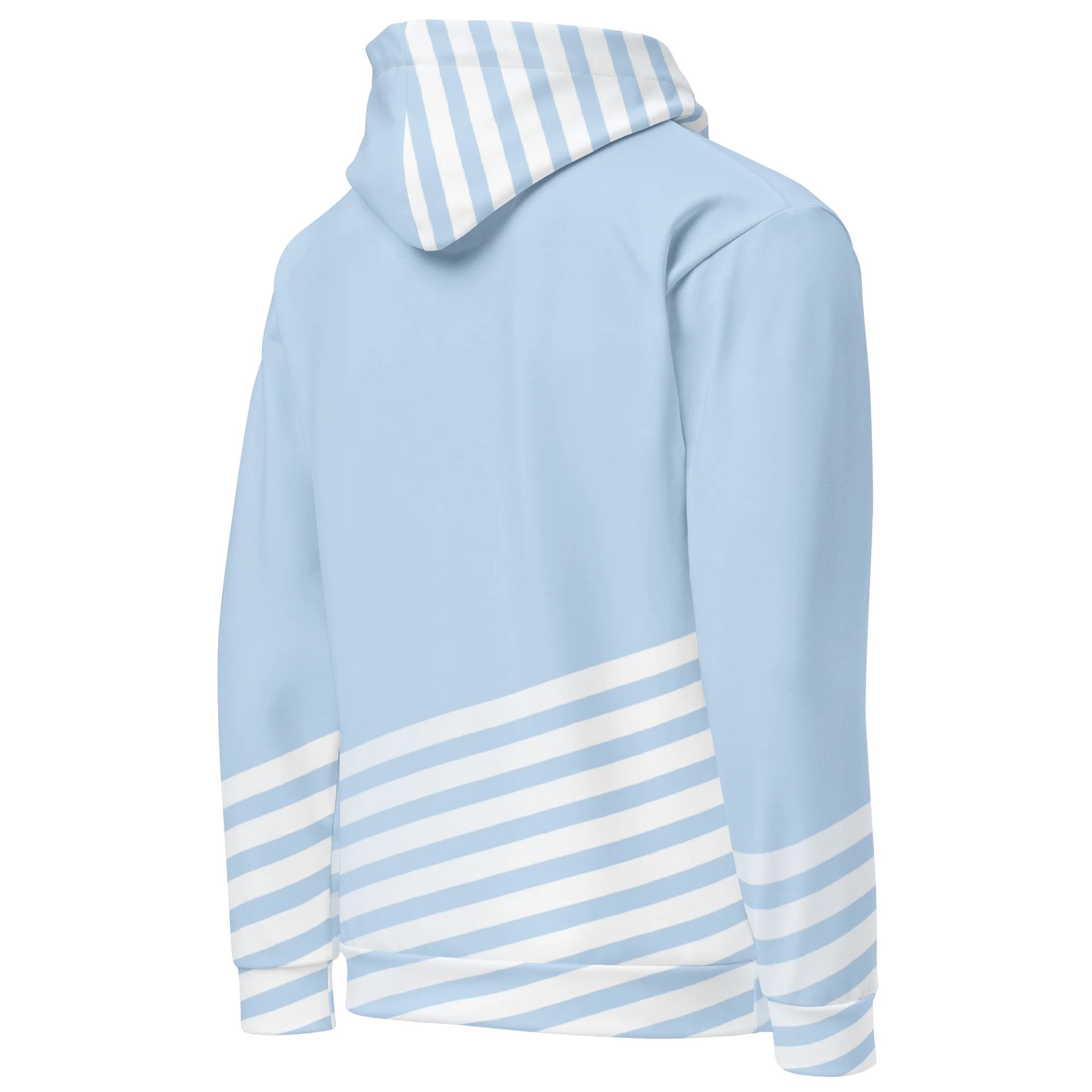 Mermaid Love | White on Light Blue Stripes | Comfy All-Over Print Unisex Hooded Sweatshirt | Ocean-Inspired | Monique Faella Designs™ product image (5)