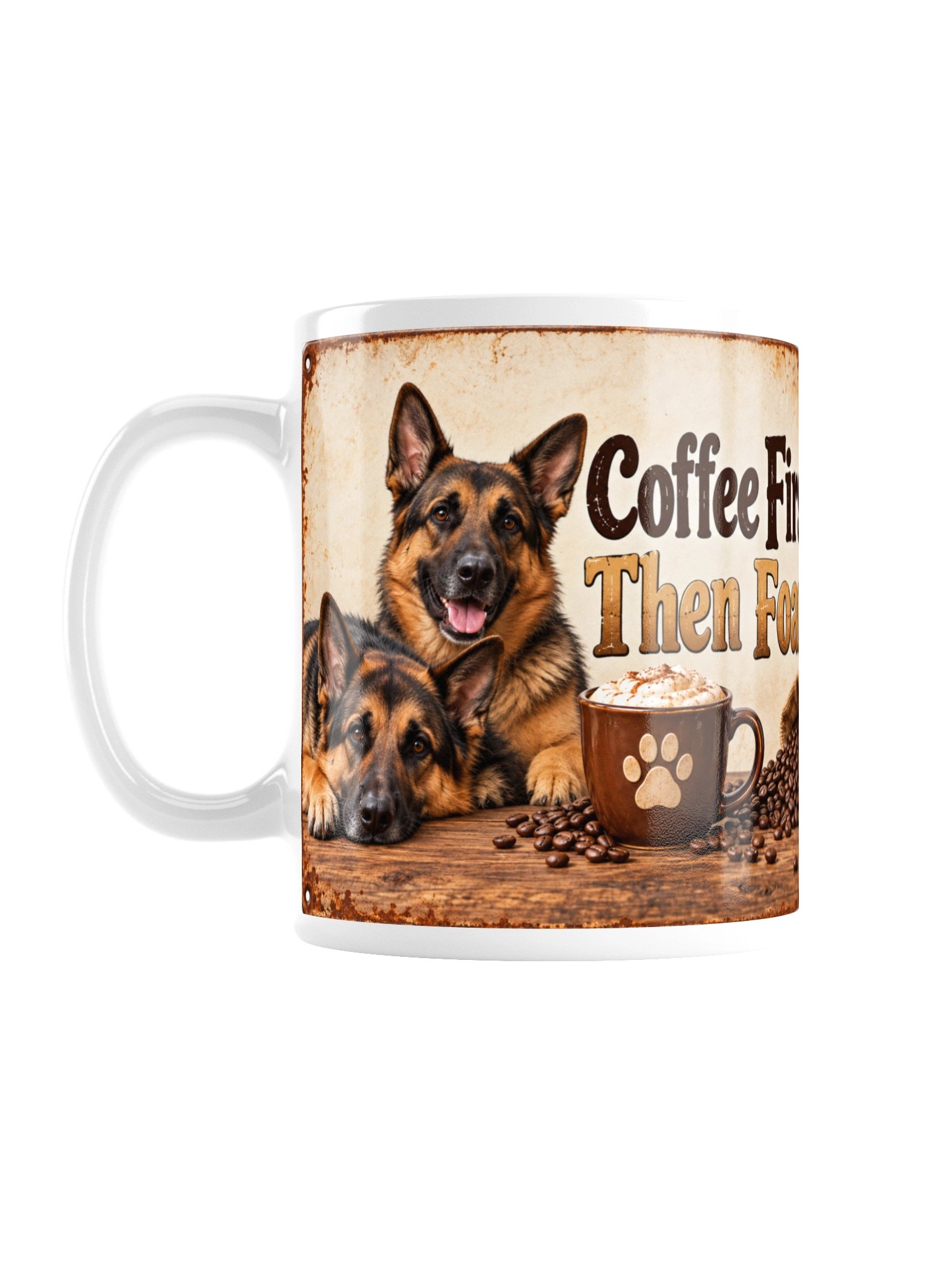 Coffee First. Foam Second. – MAC German Shepherd Coffee Mug product image (1)