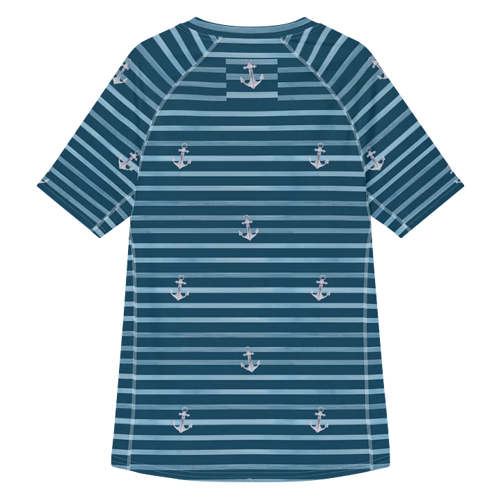 Nautical Men's Rash Guard in Maritime Stripes Pattern product image (2)