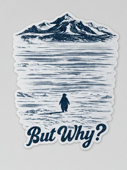 But Why Penguin Meme Sticker - Nihilist Penguin Herzog Vinyl Decal product image (1)