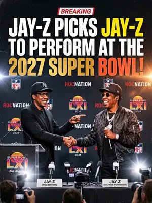 Jay-Z picks Jay-Z to headline the 2027 Super Bowl halftime show 👥 #jayz #rocnation #superbowl #beyonce #NFL 