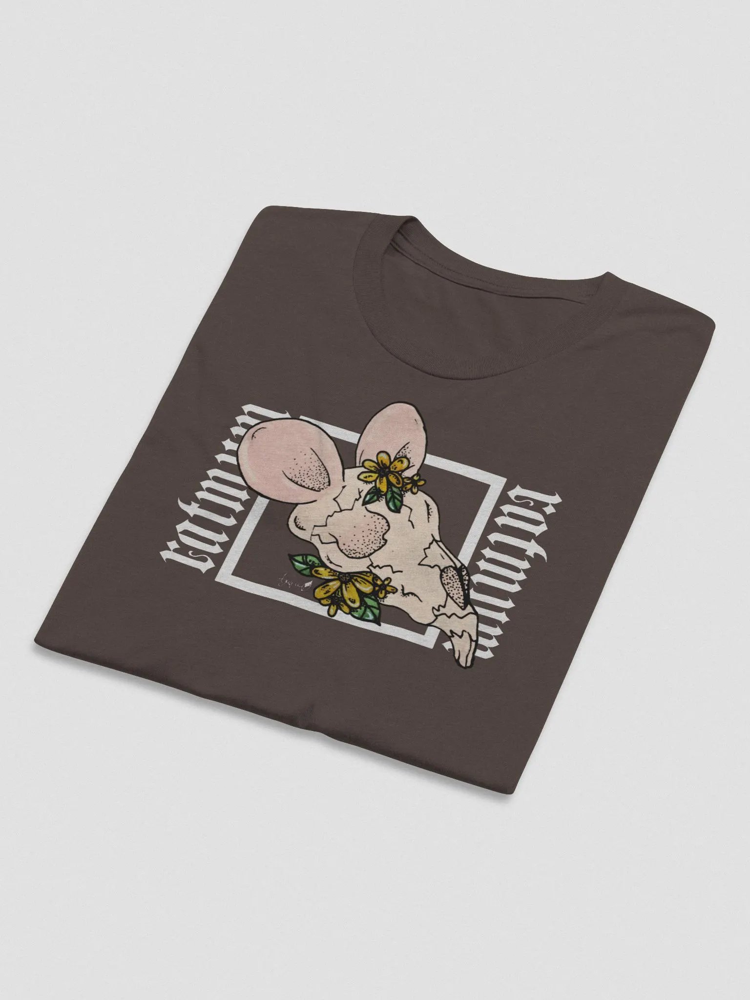 AJA X RAT - Flower Skull T-Shirt (Brown) product image (3)