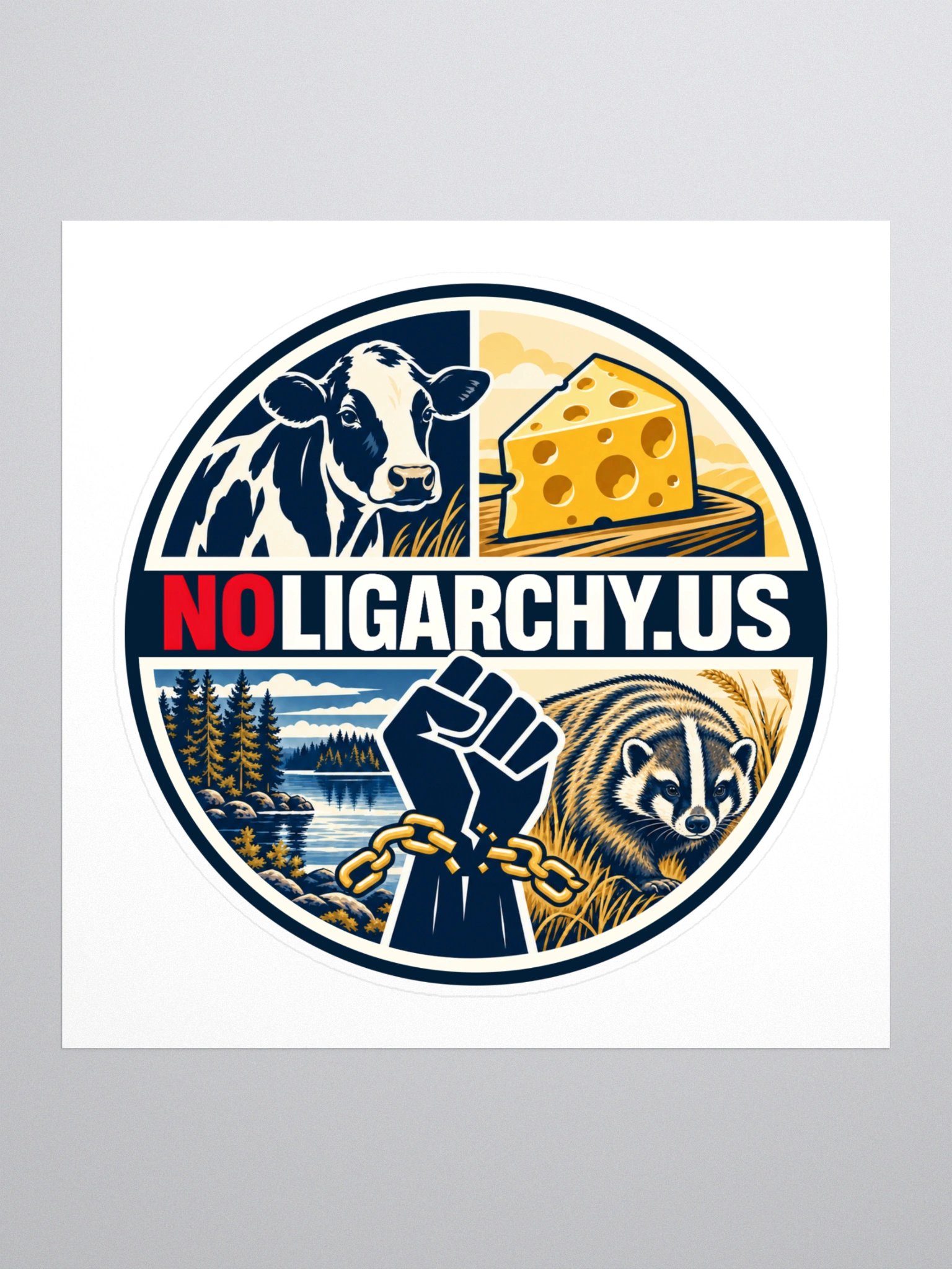 Wisconsin NOLIGARCHY.US sticker product image (1)