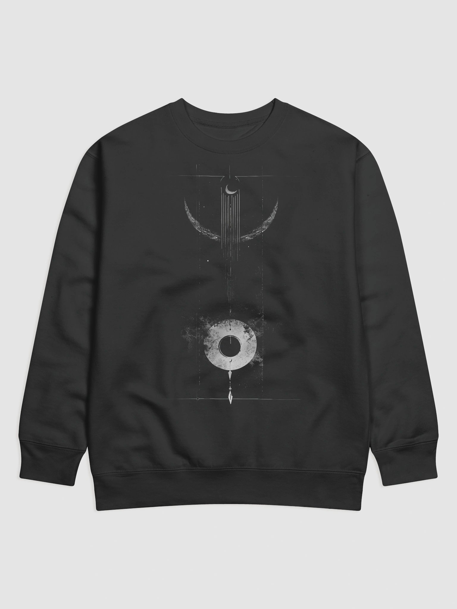 Occult Eclipse Sigil Black Crewneck Sweatshirt product image (1)