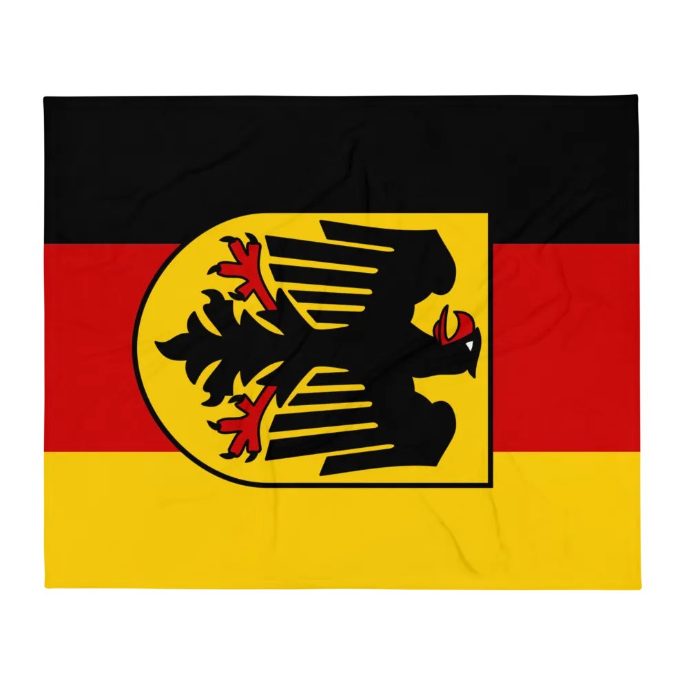 "Germany" Eagle Emblem German Flag Throw Blanket product image (2)
