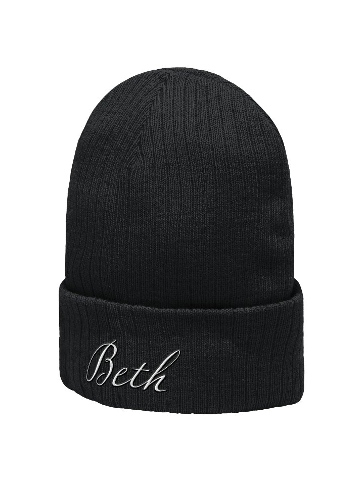 (Beth) Elegance Embroidered Ribbed Beanie product image (2)