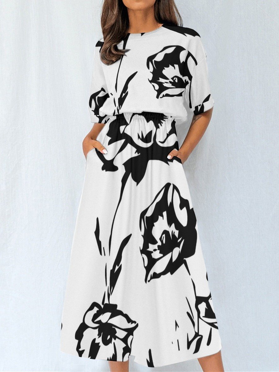 Monochrome Bloom Grace Midi Dress product image (3)