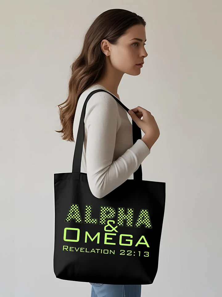 Alpha & Omega Christian Eco Tote Bag | Faith-Inspired Reusable Bag | Jesus Christ Bible Verse Tote for Believer product image (1)