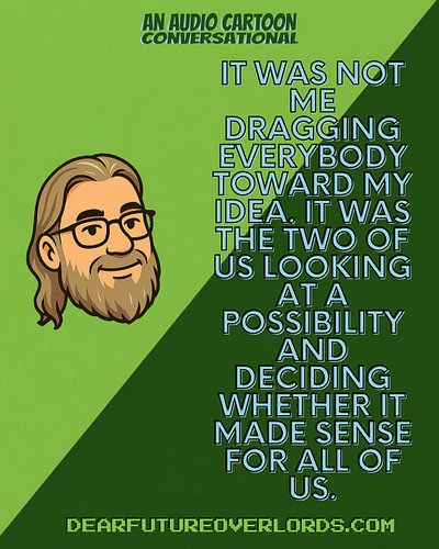 It was not me dragging everybody toward my idea. It was the two of us looking at a possibility and deciding whether it made s...