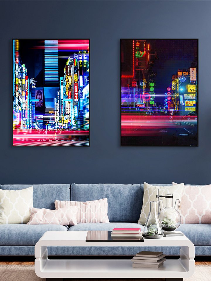 Neon night city: Tokyo, Japan (synthwave/vaporwave/retrowave/cyberpunk) — aesthetic poster product image (2)