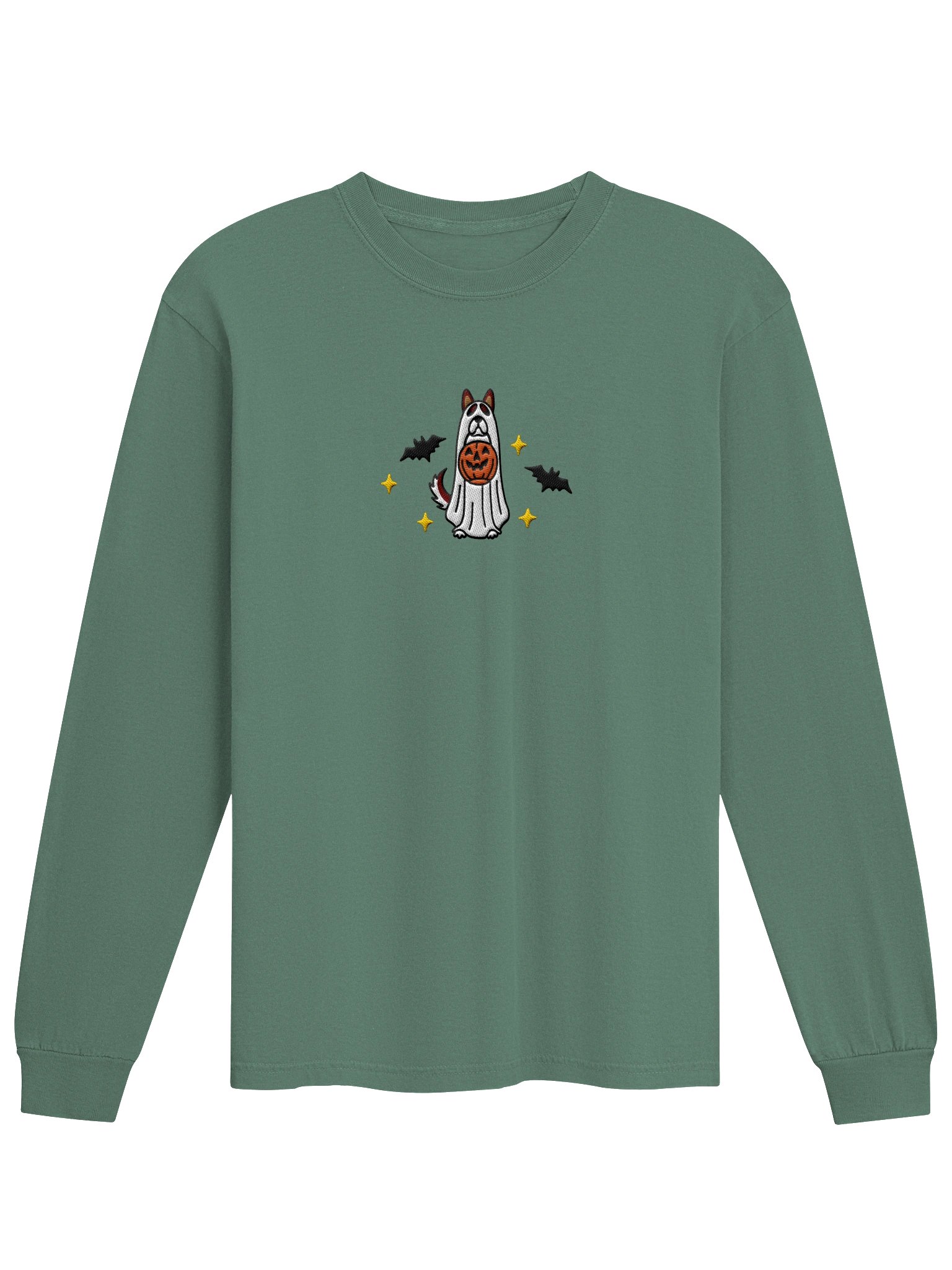 Halloween Siberian Husky(Red & White) Embroidered Long-Sleeve T-Shirt product image (25)
