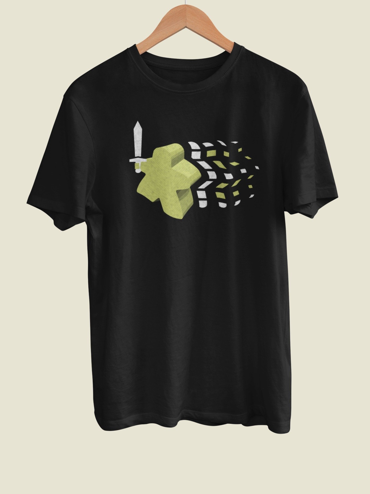 Vaporwave Meeple Shirt, Board Gamer T-shirt, Lime Green product image (2)