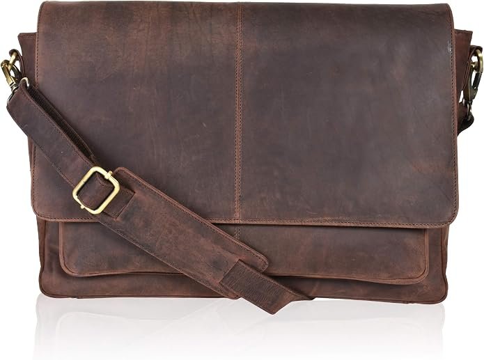 MEEBOY Leather Laptop Messenger Bag for Men and Women - Briefcase Crossbody Office product image (1)