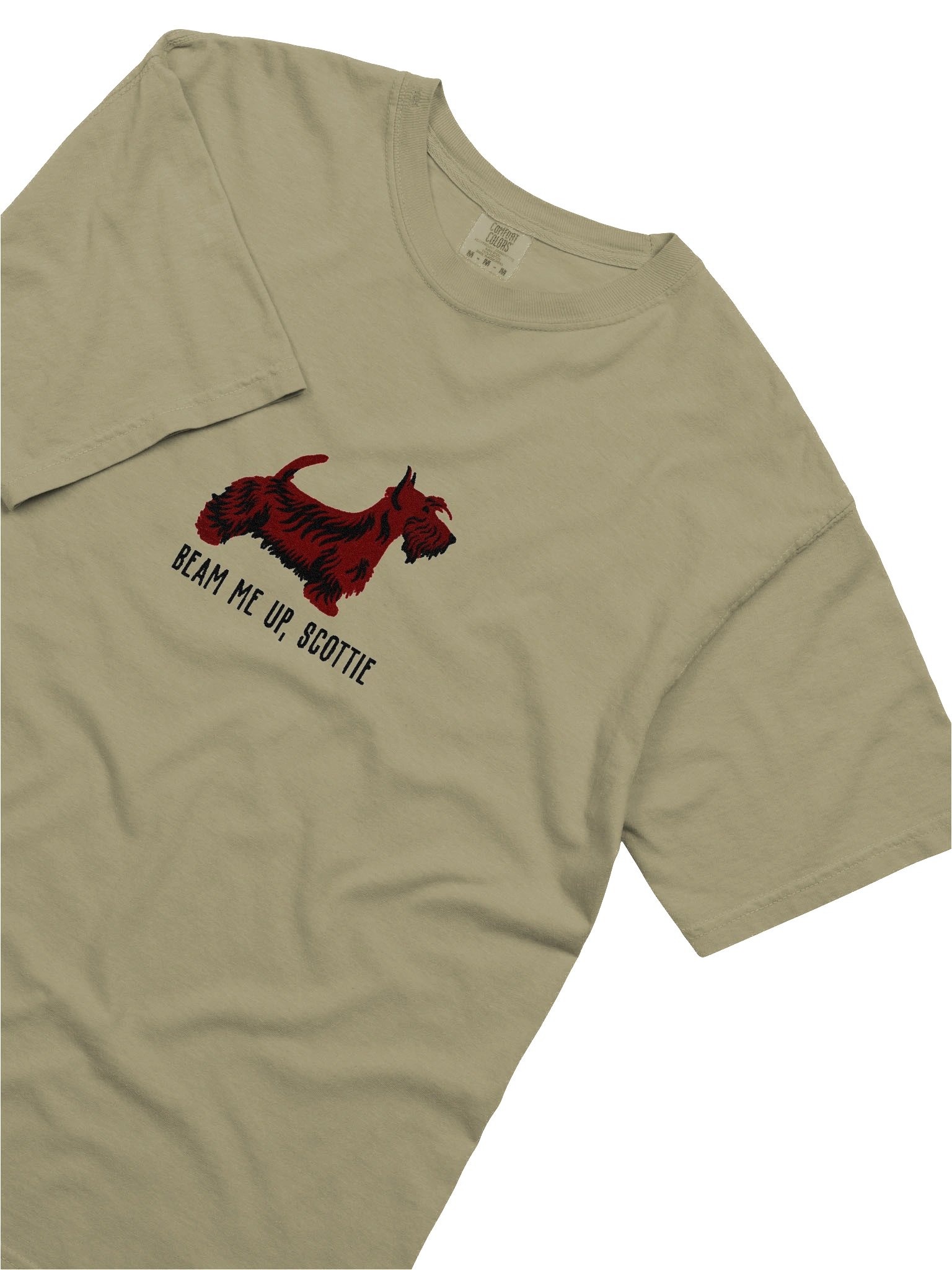 Beam Me Up, Scottie T-Shirt(Embroidered) of a Scottish Terrier(Brindle) product image (8)