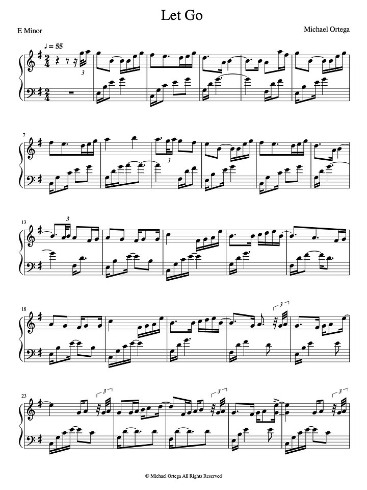 Let Go (Piano Score product image (2)