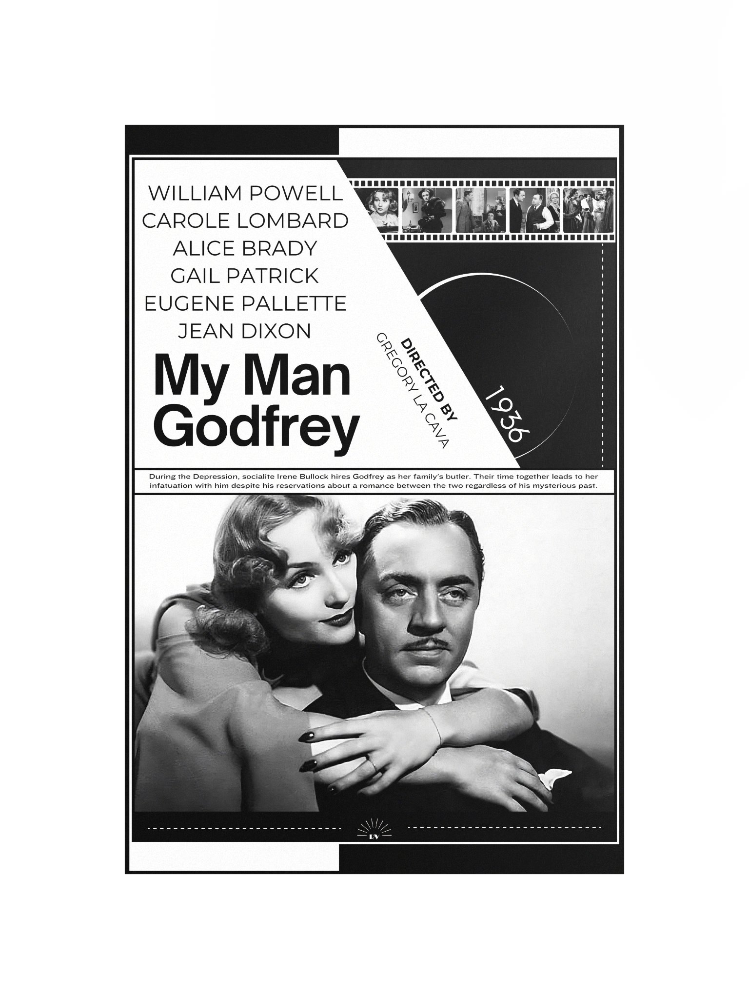 My Man Godfrey with Carole Lombard and William Powell 1936 | Movie Poster | 12x18 Wall Art product image (4)
