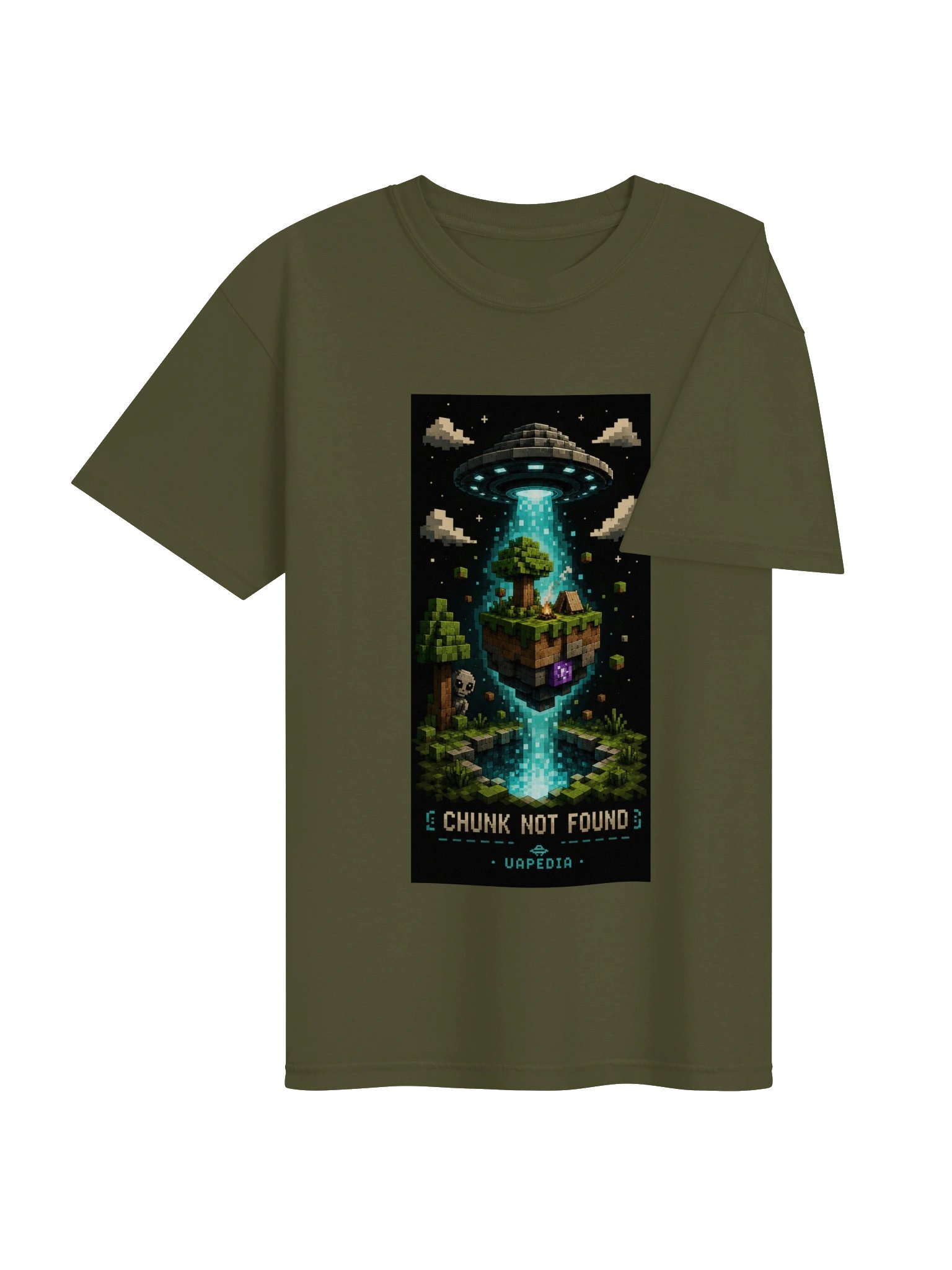 Chunk Not Found UFO Pixel Art- Garment-Dyed Heavyweight Tee product image (4)