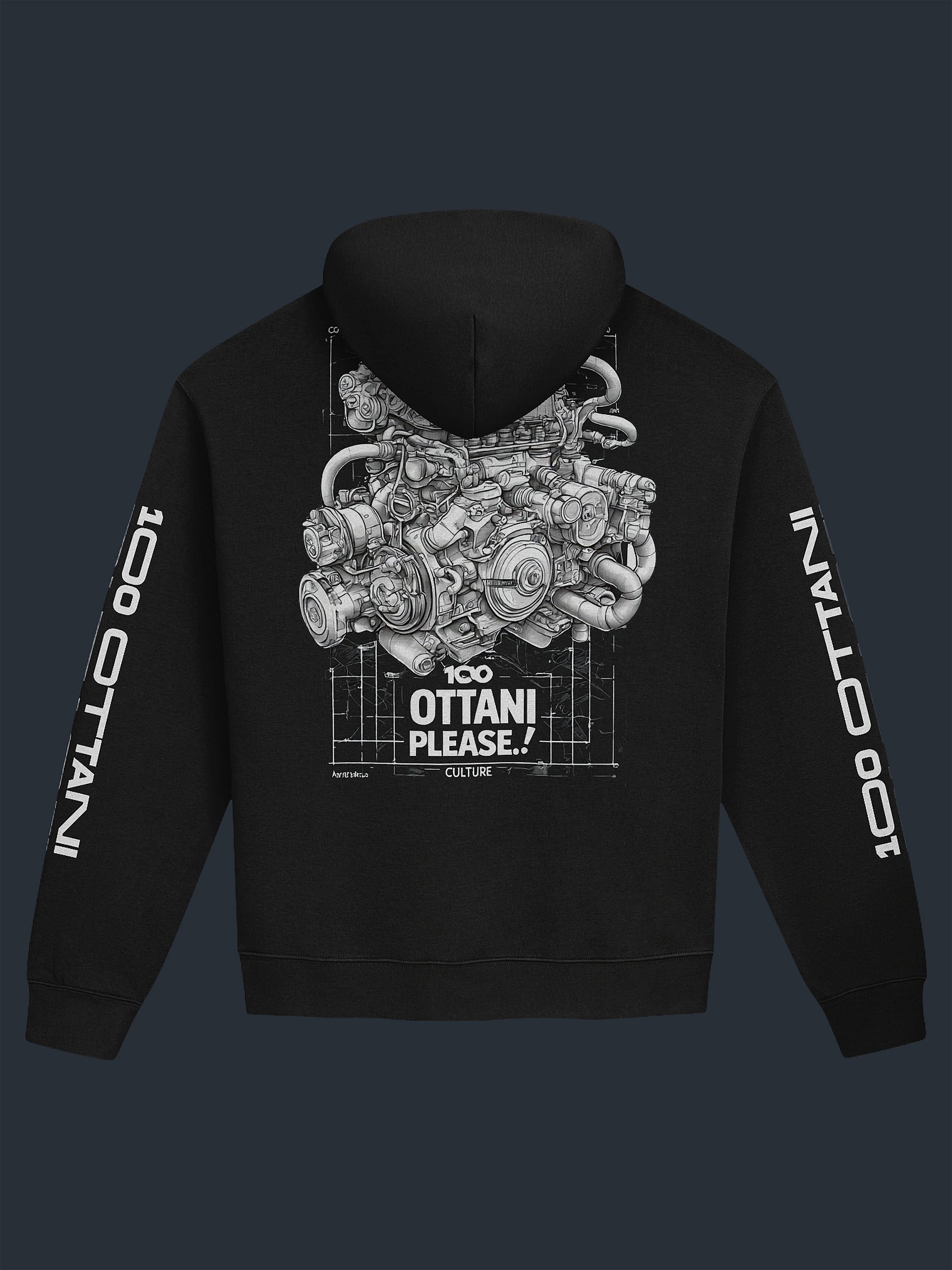 100 Ottani Please!™ Premium Oversized Racing Streetwear Hoodie | Nightshift Edition product image (1)