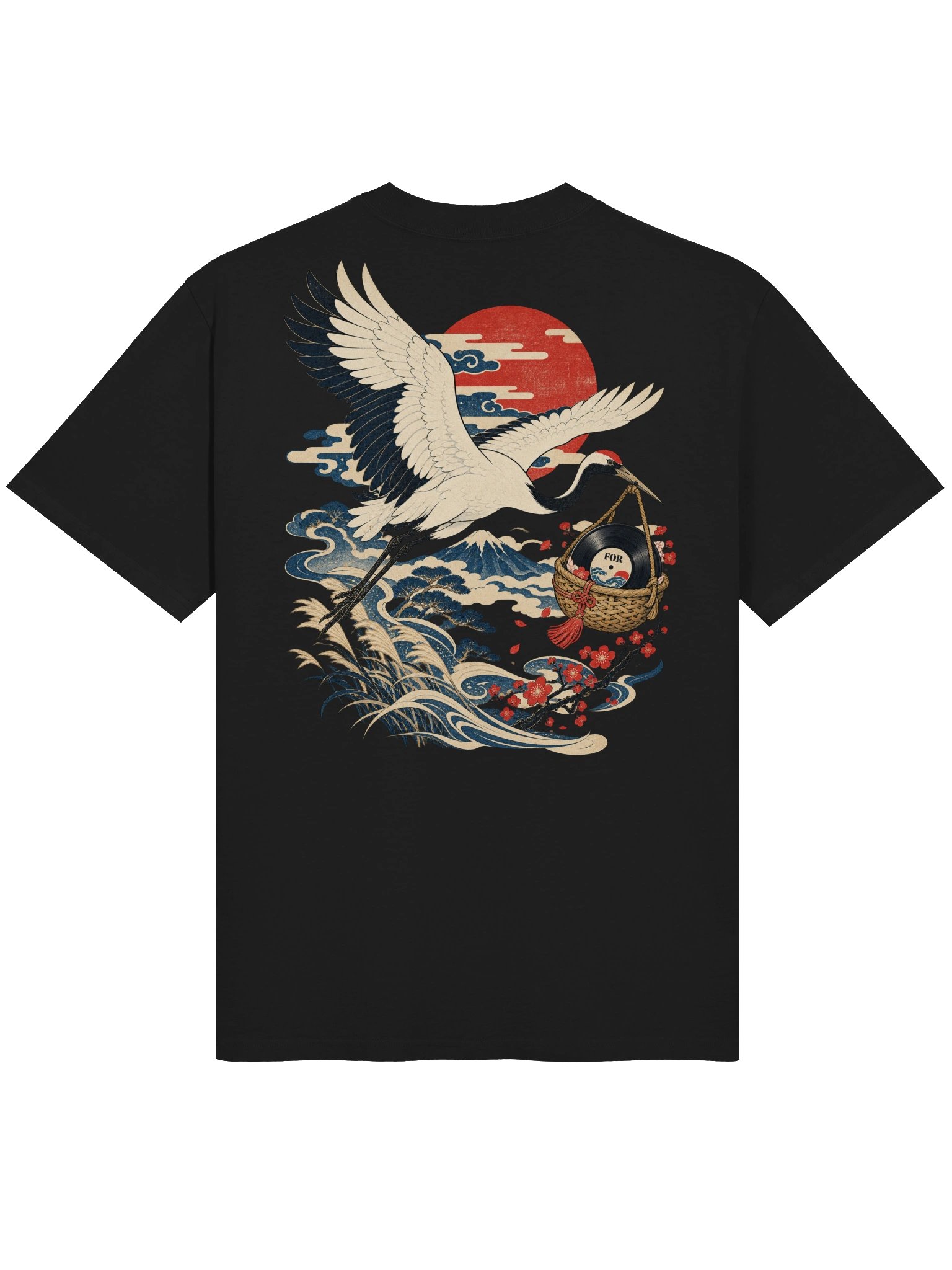 Red-Crowned Crane Journey Faded Graphic Tee product image (2)