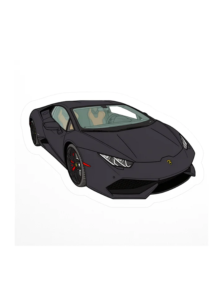 Black Lamborghini Huracan Sticker (Retro, Sketch, Silhouette) product image (2)