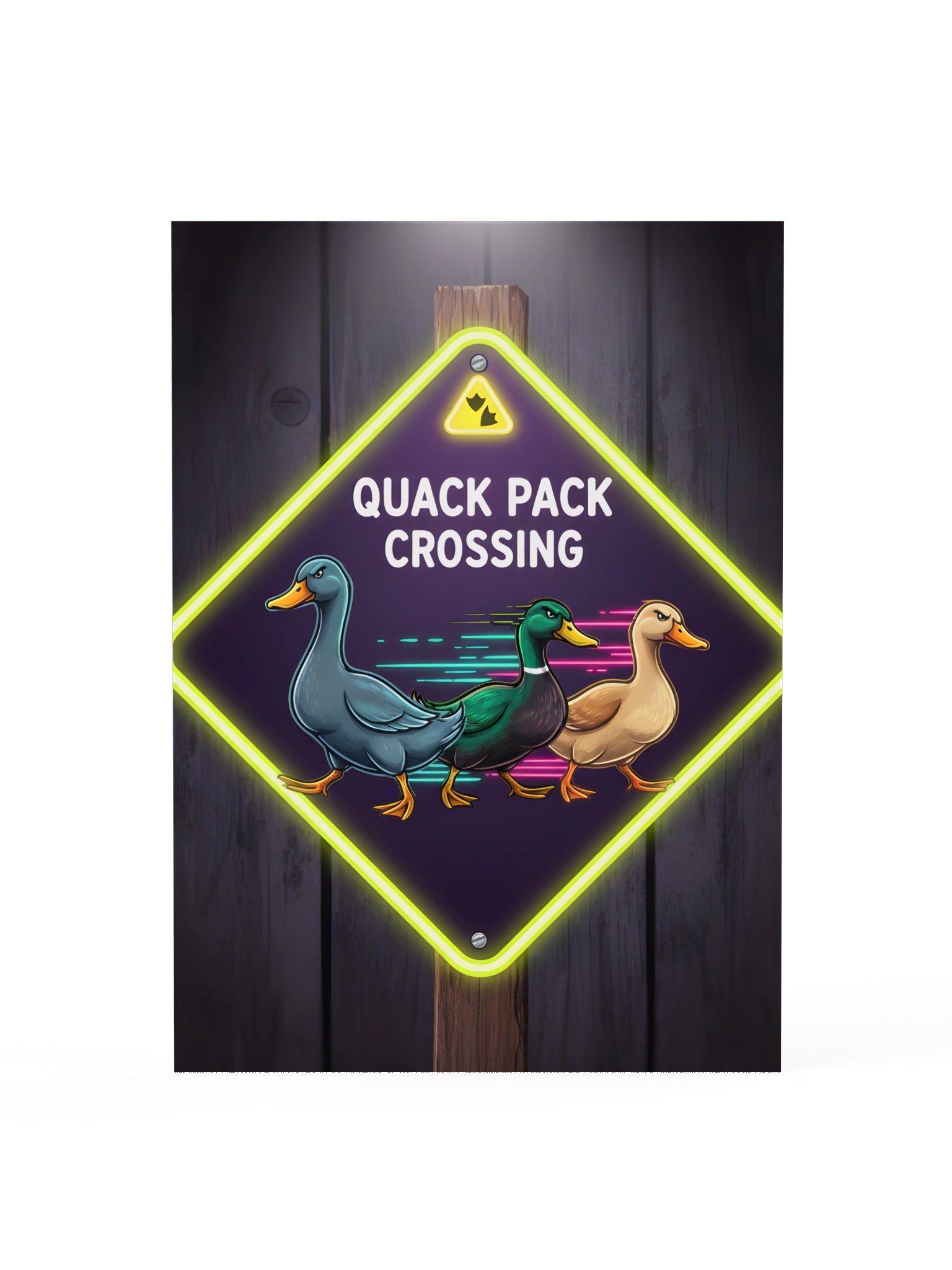 Quack Pack Crossing Neon-Look Sign Art Poster product image (1)