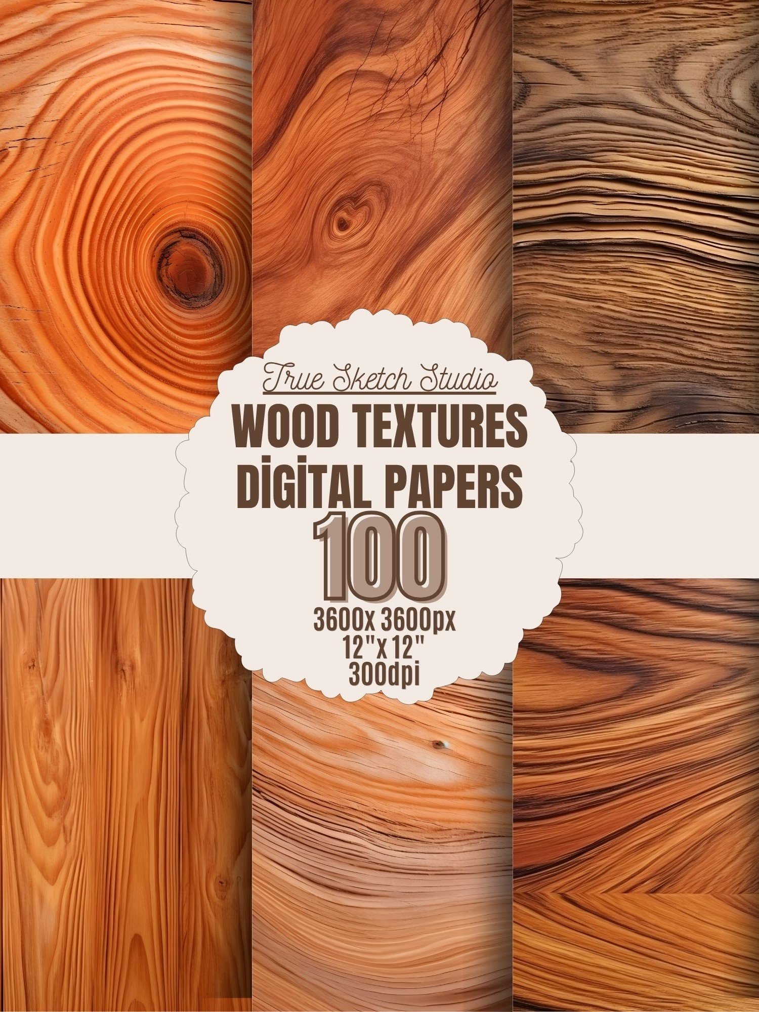 Rustic Wood Texture Digital Paper Bundle 5 product image (1)