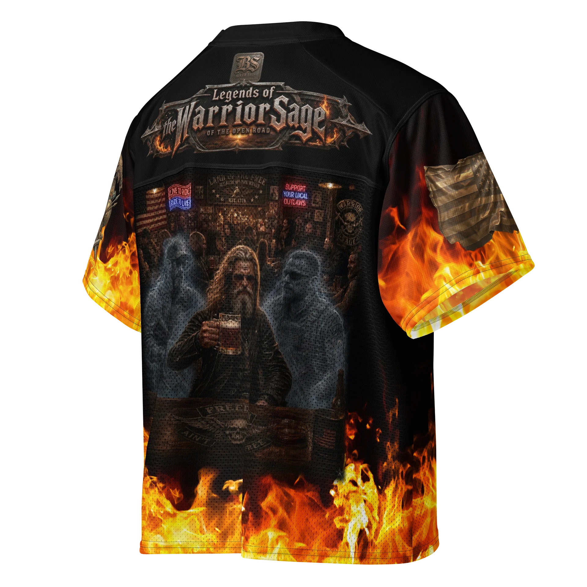 MötoGraffitti Warrior Freedom Aint Free Football Jersey product image (4)
