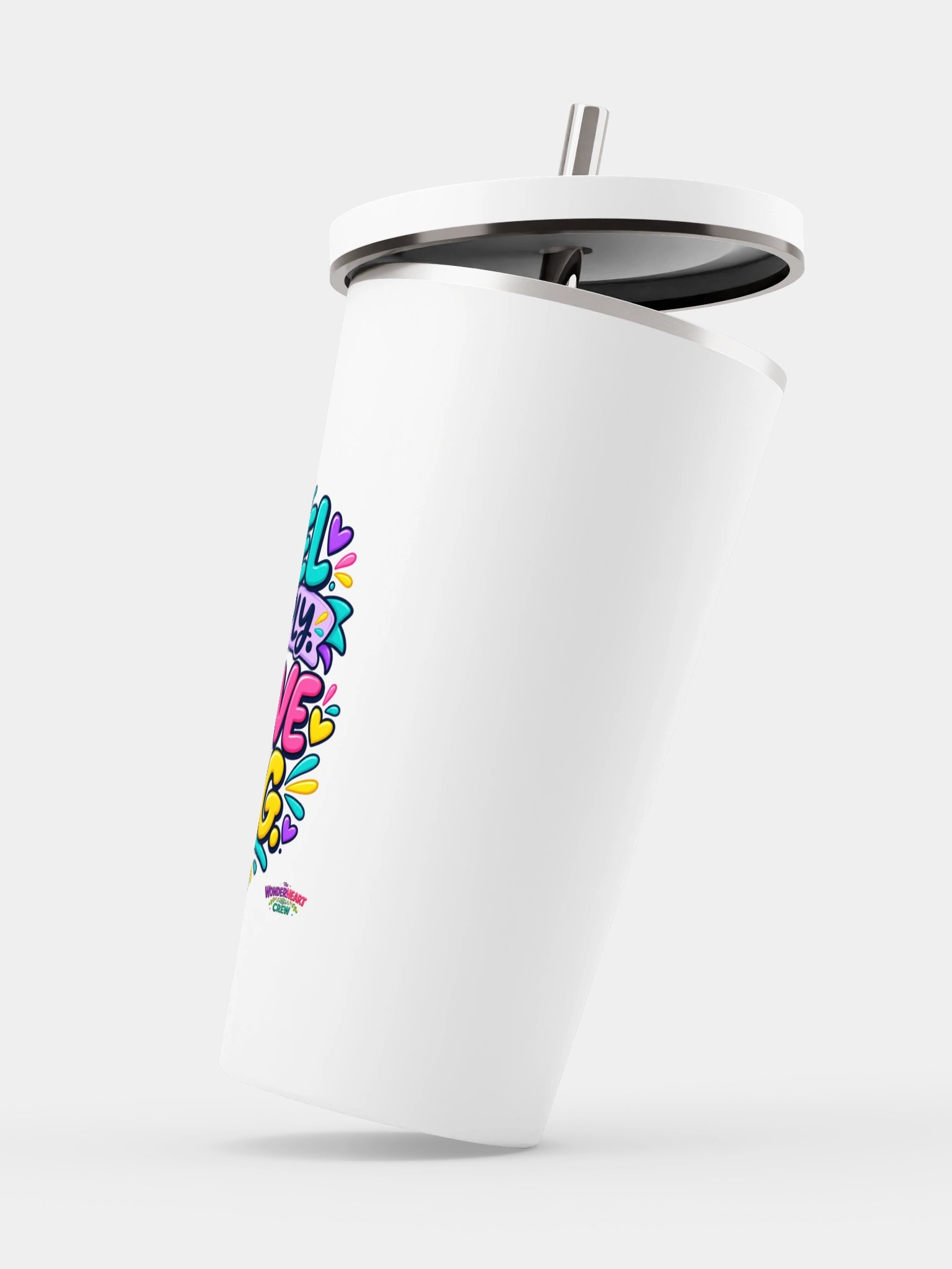 Stainless Steel Insulated Inspirational Tumbler with a Straw - Feel Deeply. Love Big. product image (3)