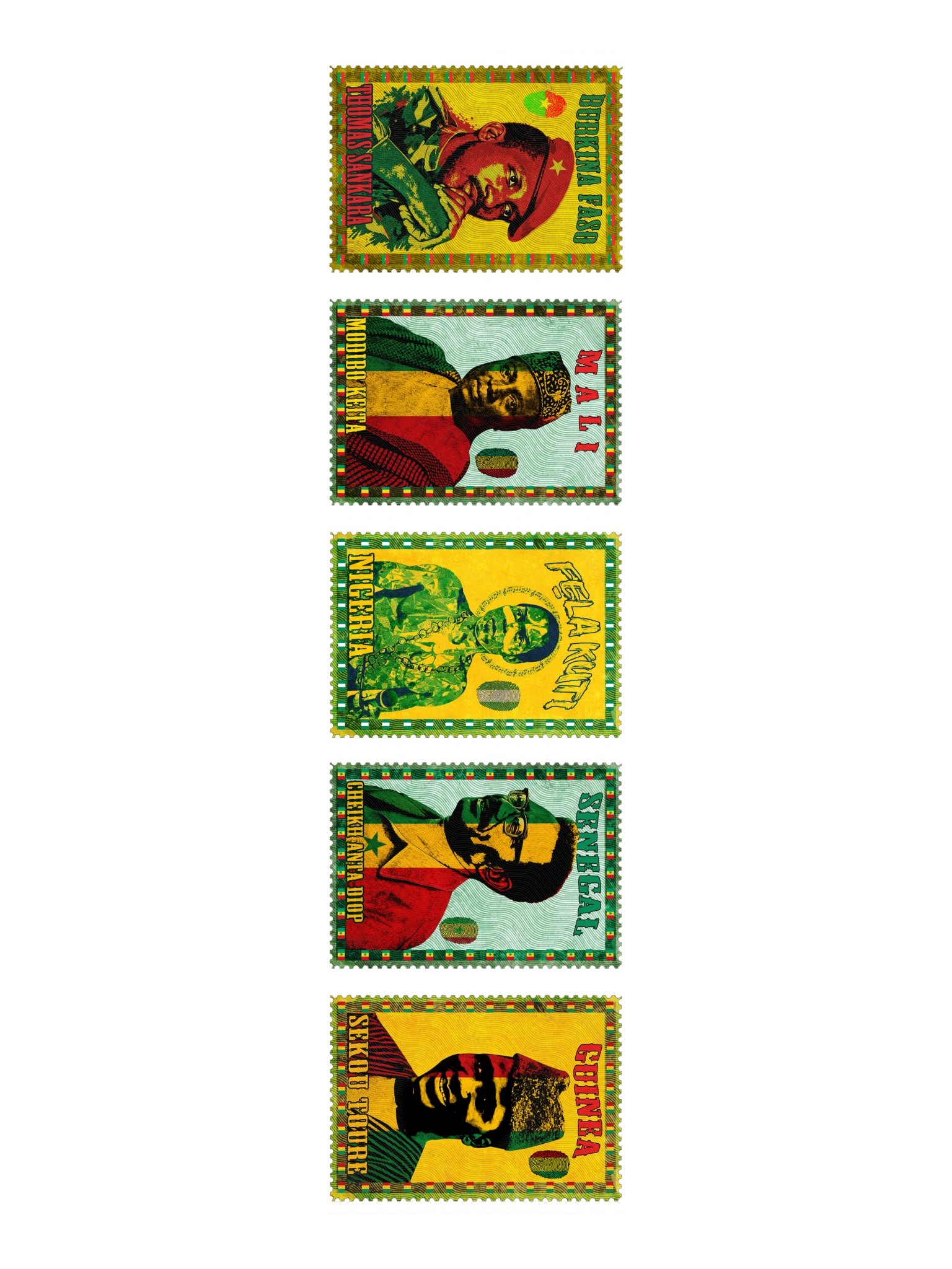Pan-African Icons Sticker Pack | West Africa Vintage Stamps product image (4)
