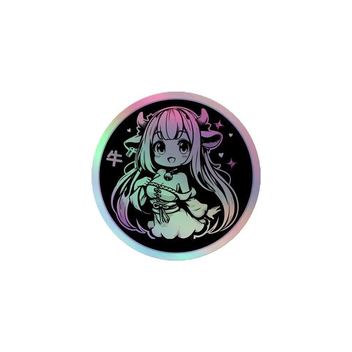 Adorable Ushi Holographic Sticker product image (1)