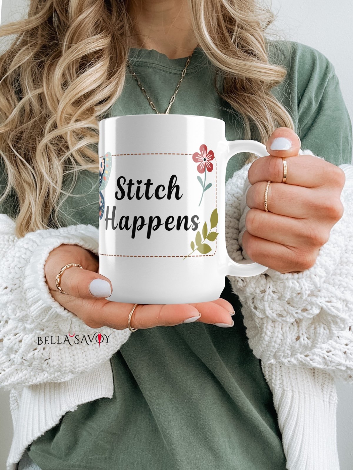 Stitch Happens Floral and Butterfly Mug product image (12)