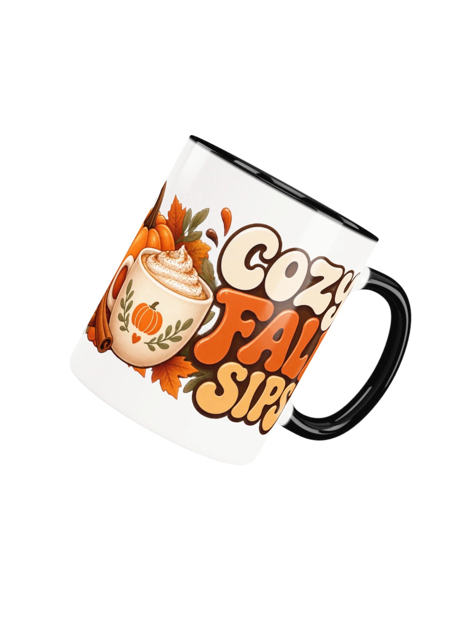 Cozy Fall Sips Ceramic Mug | Cute Autumn Coffee Cup & Pumpkin Gift product image (4)