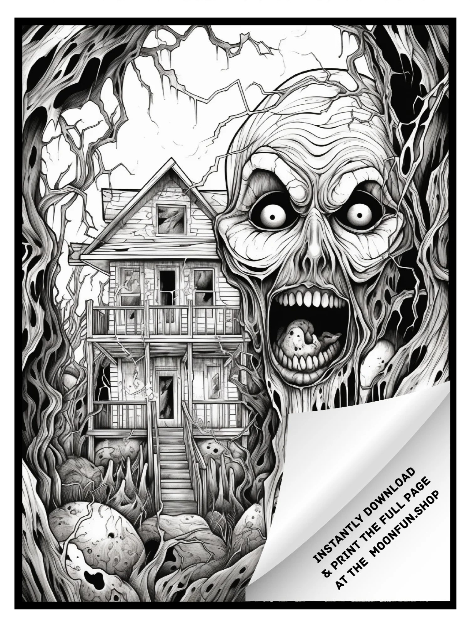 🕸️ 150 Spooktacular Halloween Coloring Pages for Teens & Adults product image (12)