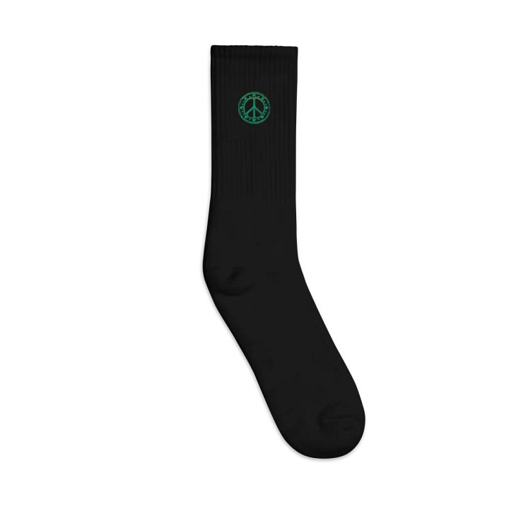 Sunburst Peace Symbol Embroidered Socks product image (2)