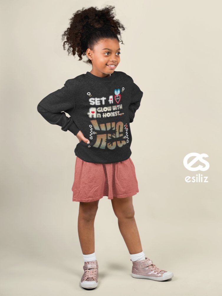 AGLOW With A HUG Youth Sweatshirt product image (3)