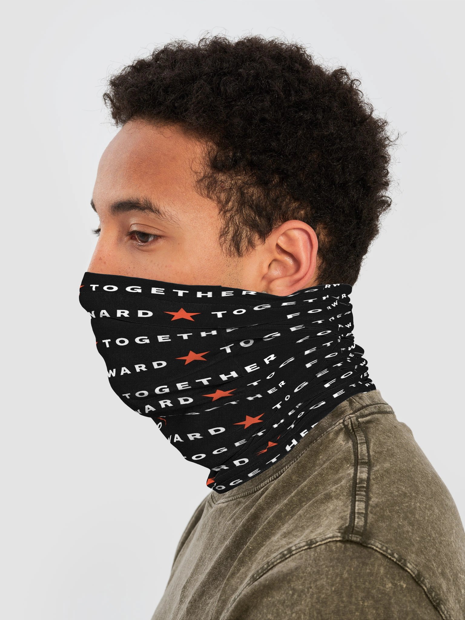 Forward Together Neck Gaiter in Black product image (3)