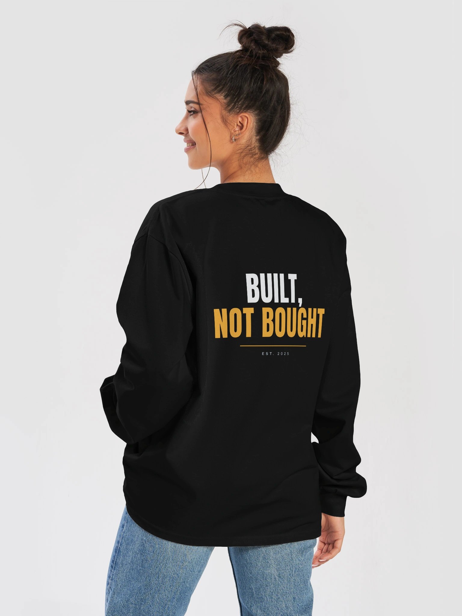Built, Not Bought Long Sleeve — Black (Premium Cotton) product image (8)