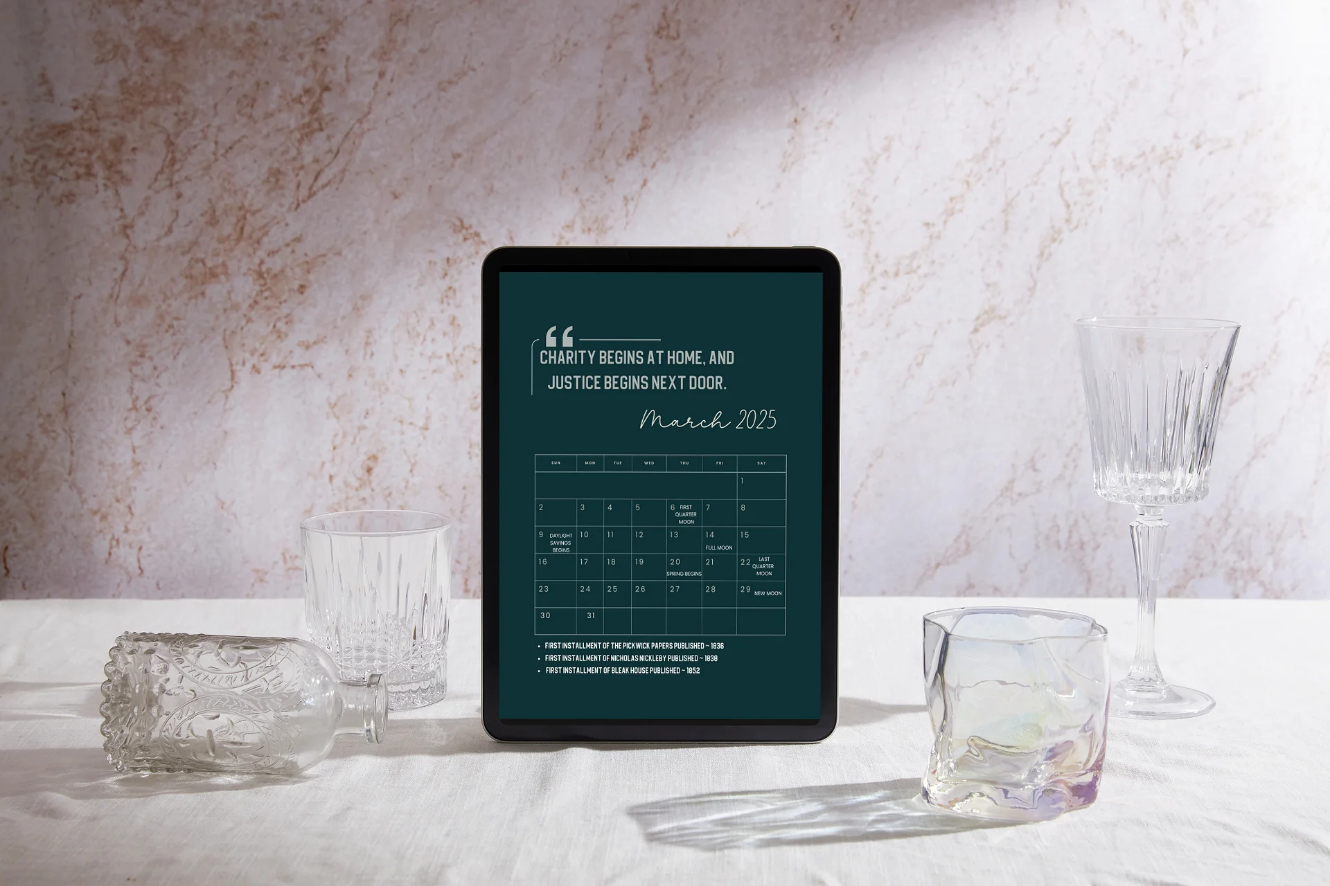 2025 Tablet Wallpaper Calendar: Charles Dickens Quotes product image (3)