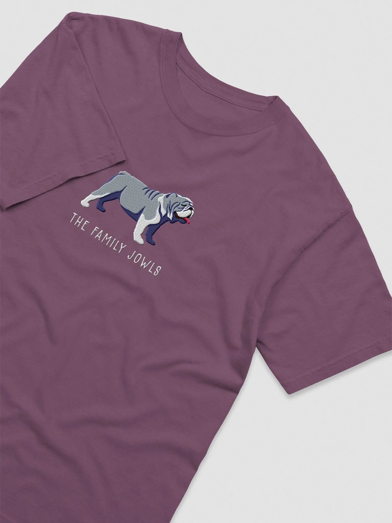 The Family Jowls T-Shirt(Embroidered) of an English Bulldog(Blue) product image (6)