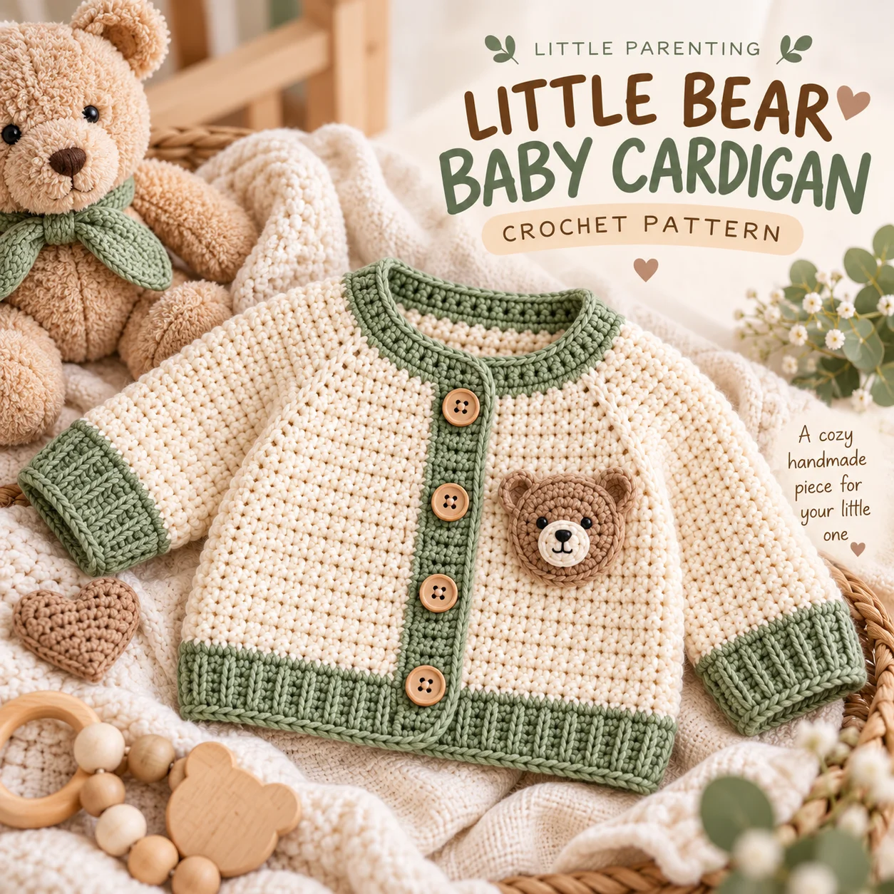 Little Bear Baby Cardigan Crochet Pattern PDF – 0–3 Months product image (6)